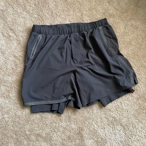 Men's Lululemon Surge Lined Short, Gray, Large, 6 inch
